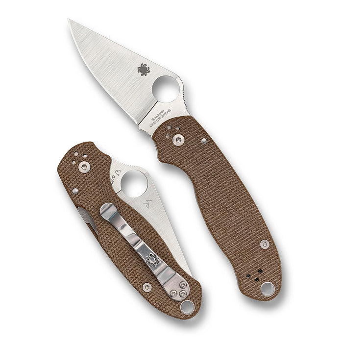Cuchillo SPYDERCO Para 3 Brown Canvas Micarta CPM CRU-WEAR