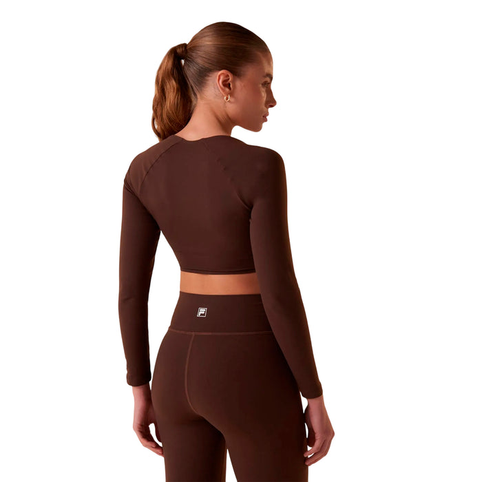 F12AT01090-3540 FILA PRENDAS REMERAS MANGAS LARGAS FEMENINO TRAINING BLOUSE TOUCH GYM DARK BROWN
