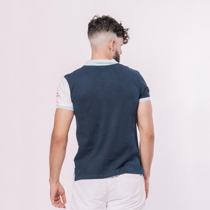 SS22SPM253-758 Fila Polo Shirt Masculino Lender Clear Water/Peacoat/White