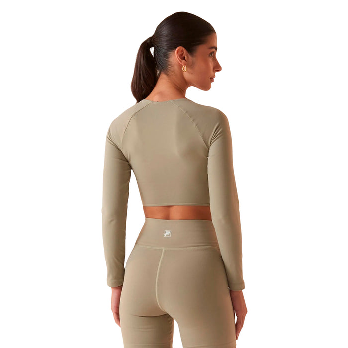 F12AT01090-3616 FILA PRENDAS REMERAS MANGAS LARGAS FEMENINO TRAINING BLOUSE TOUCH GYM CHINO GREEN