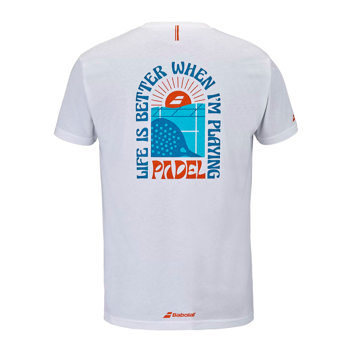6MS26443-1000 Babolat Prendas Remeras Masculino Padel Perf Cotton Tee White/White