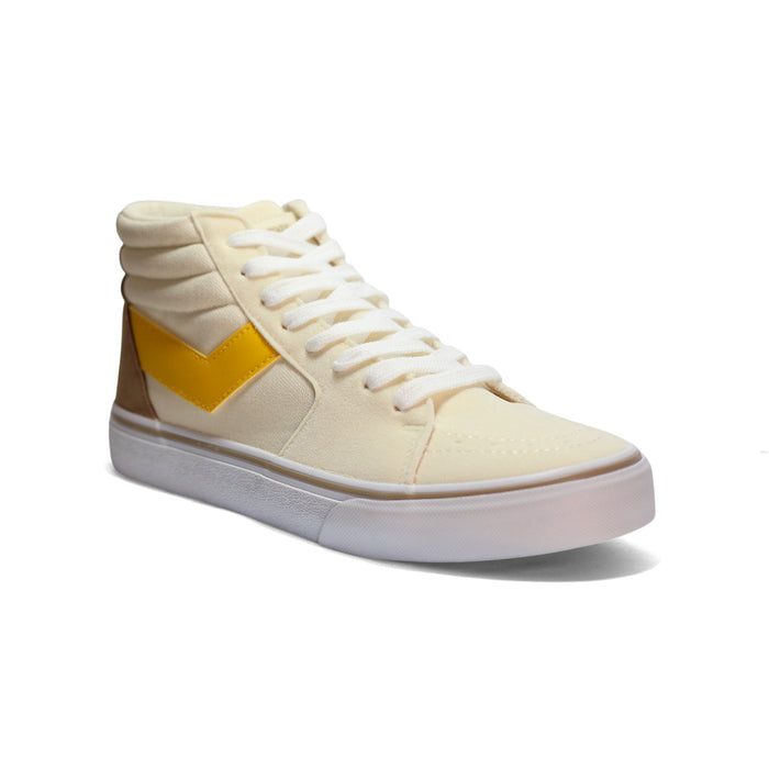 CF-1189H-L-25 PONY CALZADOS LIFESTYLE FEMENINO MODA CONEY CLASSIC HIGH CREAM/CAKHI/MUSTARD