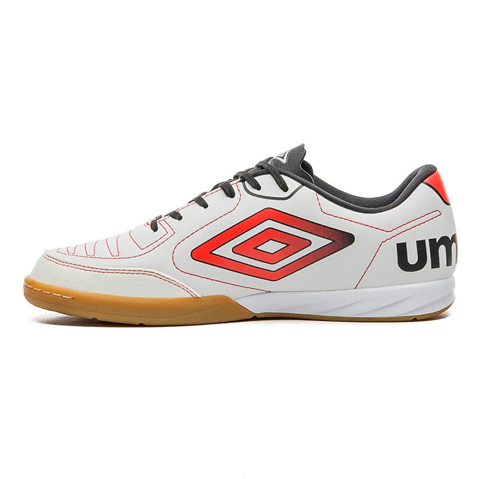 U01FB00292-241 Umbro Calzados Indoor Masculino Futbol Class+ White/Flame Scarlet/Black