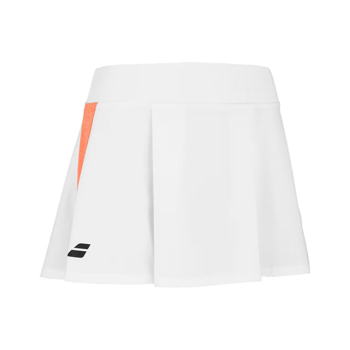 3WTF081-1000 BABOLAT PRENDAS POLLERAS FEMENINO TENIS PLAY SKIRT WHITE/ORANGE