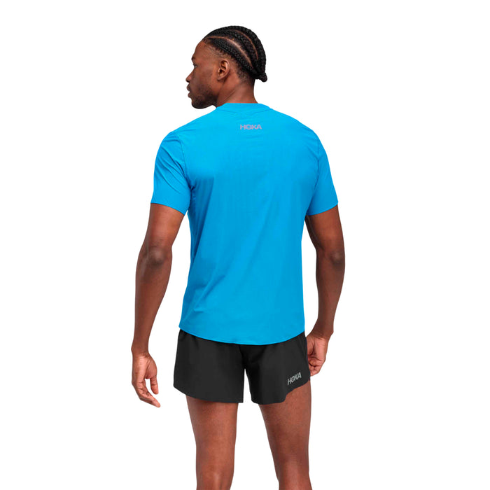 Hoka Remeras Masculino Running Airolite Run Short Sleeve Blue