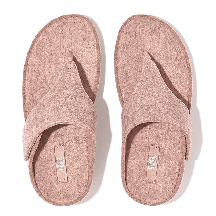 FitFlop Sandalias Femenino Shuv E01 Adjustable Felt Toe-Post Sandals Beige