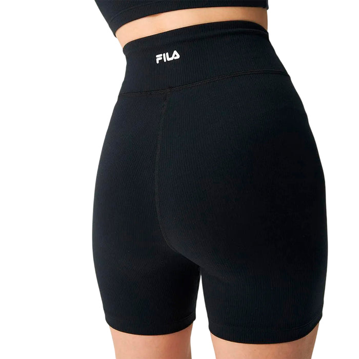 F12AT00882-312 Fila Prendas Bermudas Femenino Training Life Ribbed Black/White