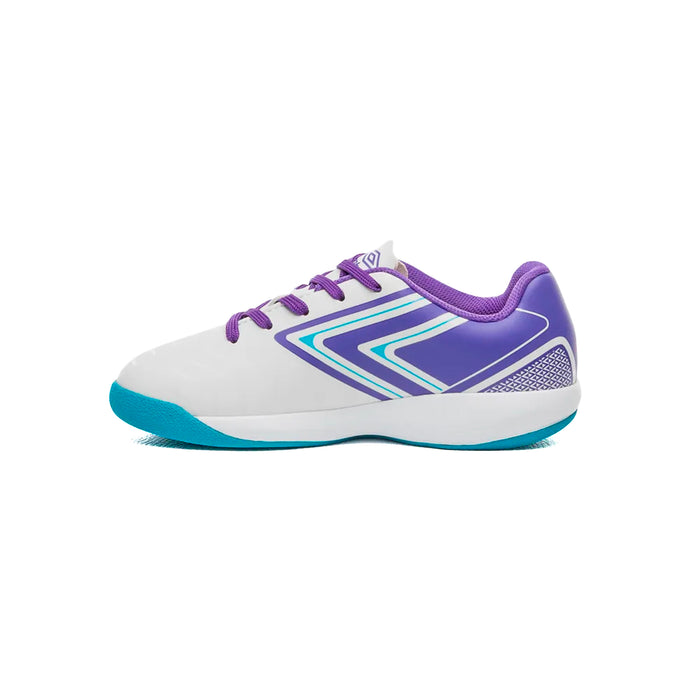 U07FB00092-203 Umbro Calzados Indoor Niños Futbol Pro 5 Jr White/Electric Purple/Atomic Blue