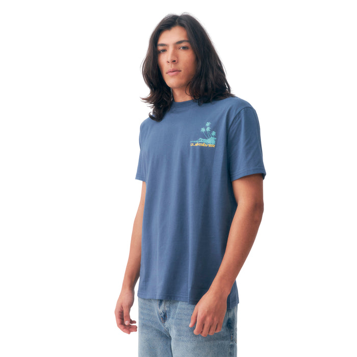 Quiksilver Remeras Masculino Moda Palm Lines Vintage Indigo