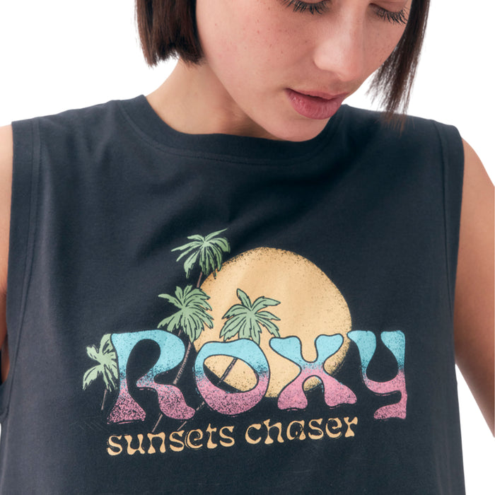 Roxy Musculosas Femenino Moda Lineup Crew Negro