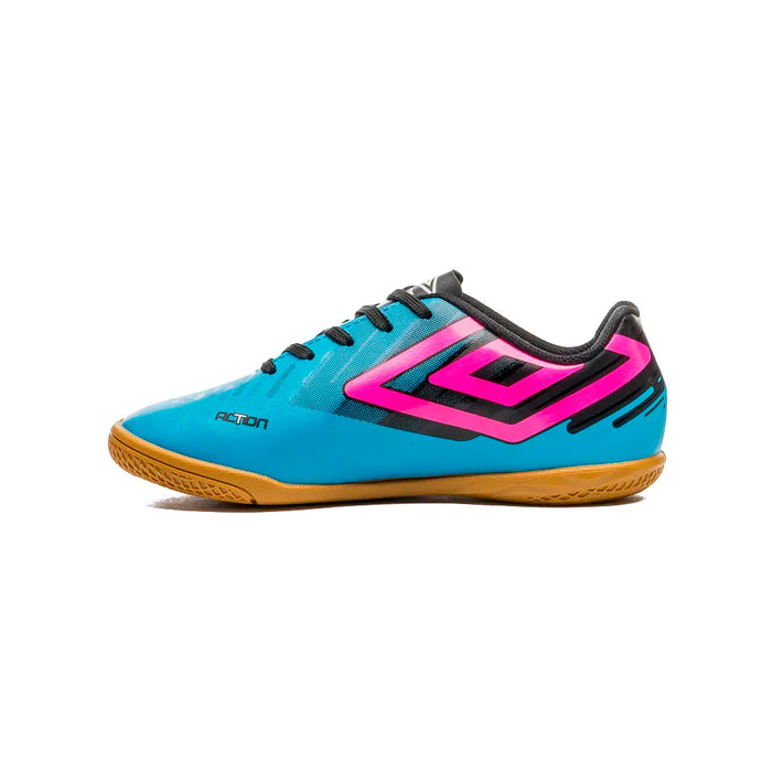 U07FB00285-310 Umbro Calzados Indoor Junior Futbol Action Jr Azul Electrico/Preto/Rosa