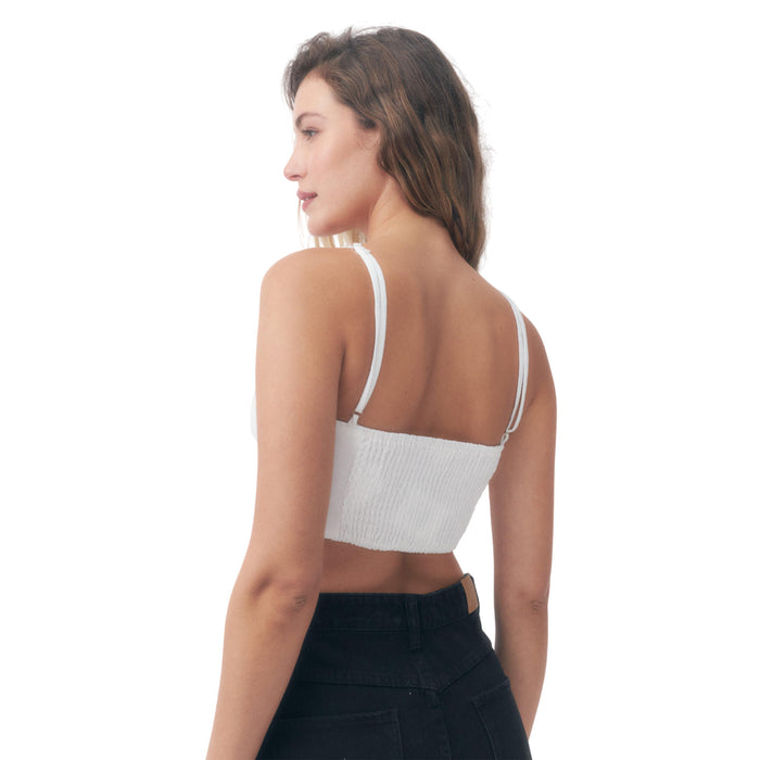 Roxy Crop Tops Femenino Moda Ibiza White