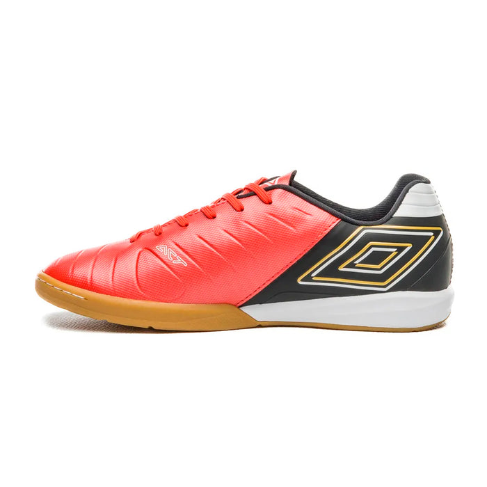 U01FB00324-410 Umbro Calzados Indoor Masculino Futbol Fifty VI Flame Scarlet/Black/White