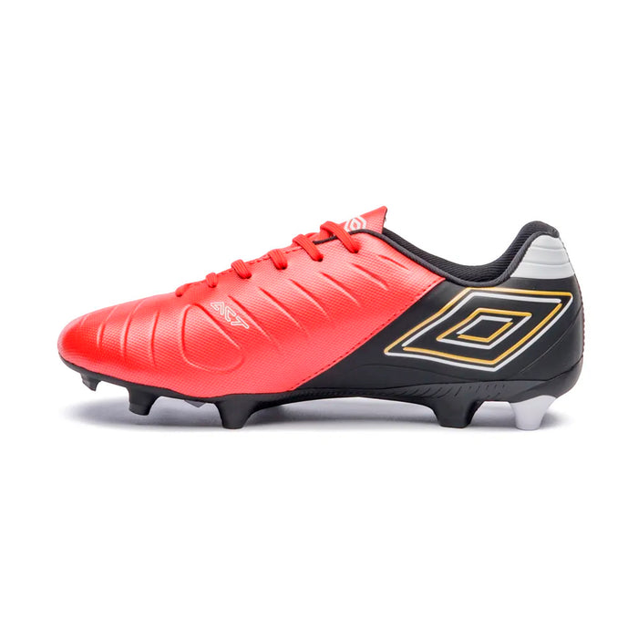U01FB00313-410 Umbro Calzados Campo Masculino Futbol Fifty VI Flame Scarlet/Black/White