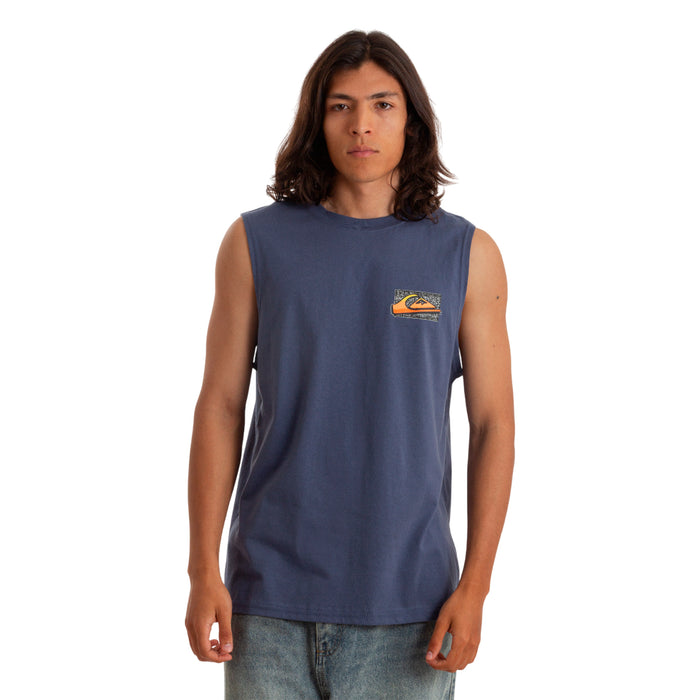 Quiksilver Musculosas Masculino Moda Retro Faded Muscle Azul
