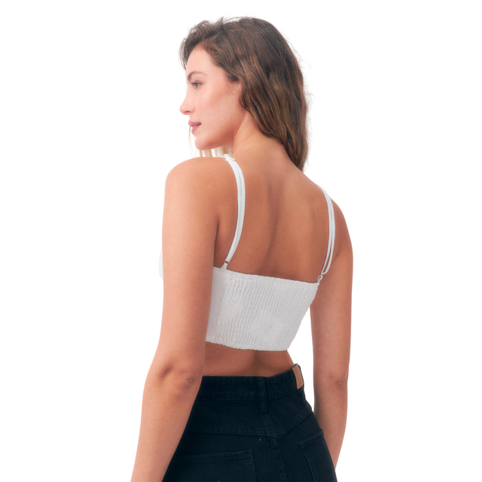Roxy Crop Tops Femenino Moda Ibiza White