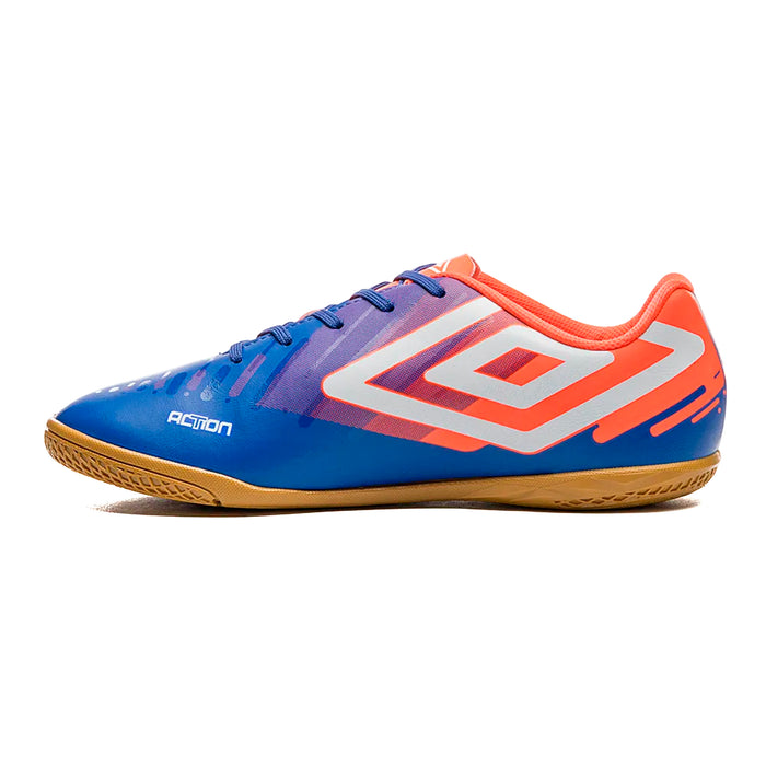 U01FB00250-302 Umbro Calzados Indoor Masculino Futbol Action Dazzling Blue/Fiery Coral/White