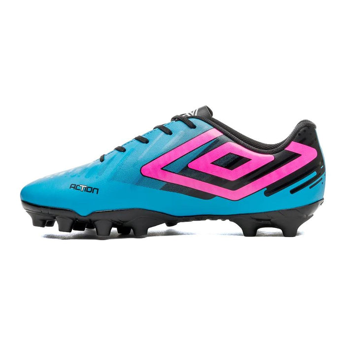 Umbro Campo Masculino Futbol Action Azul Electrico/Preto/Rosa