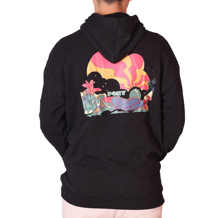 Pony Canguros Masculino Moda Press Button Boxy Fit Black