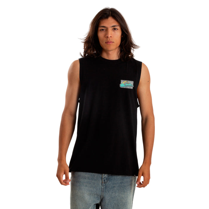 26140638-01 Quiksilver Prendas Musculosas Masculino Moda Retro Faded Muscle Negro