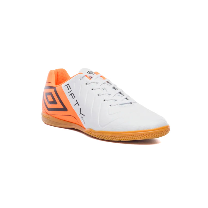 U01FB00334-261 Umbro Calzados Indoor Masculino Futbol Fifty VI League White/Orange/Black