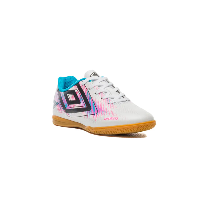 U07FB00335-230 Umbro Calzados Indoor Niños Futbol Heatmap Jr White/Atomic Blue/Pink Glo
