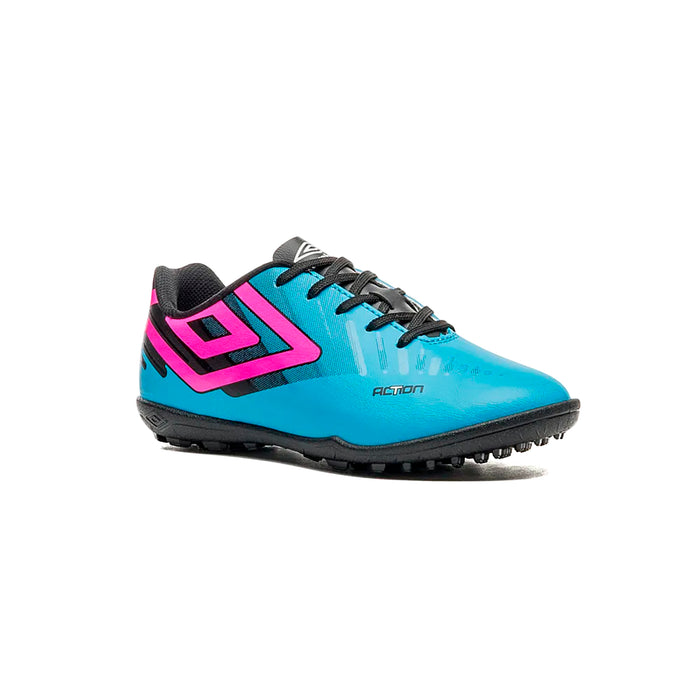 U07FB00286-310 Umbro Calzados Society Niños Futbol Action Jr Atomic Blue/Black/Pink Glo