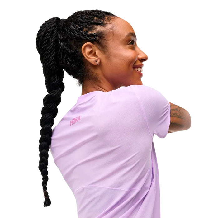 Hoka Remeras Femenino Running Airolite Run Short Sleeve Aster Flower