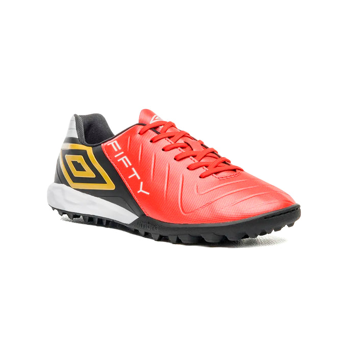 U01FB00347-410 Umbro Calzados Society Masculino Futbol Fifty VI Rojo/Negro/Blanco