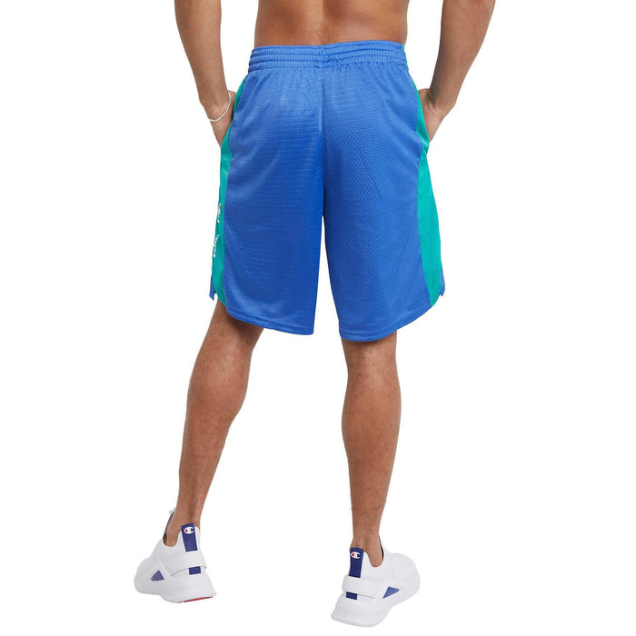 Champion Short Masculino 10-Inch Mesh Basketball Short Bright Royal Ob/Green Reef