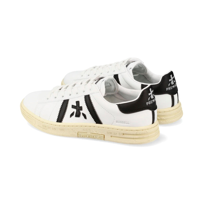 7474 PREMIATA CALZADOS LIFESTYLE MASCULINO MODA RUSSELL WHITE/BLACK