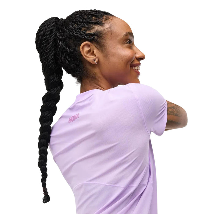 Hoka Remeras Femenino Running Airolite Run Short Sleeve Aster Flower