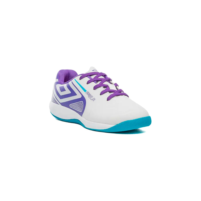 U07FB00092-203 Umbro Calzados Indoor Niños Futbol Pro 5 Jr White/Electric Purple/Atomic Blue