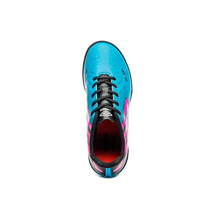 U07FB00286-310 Umbro Calzados Society Niños Futbol Action Jr Atomic Blue/Black/Pink Glo