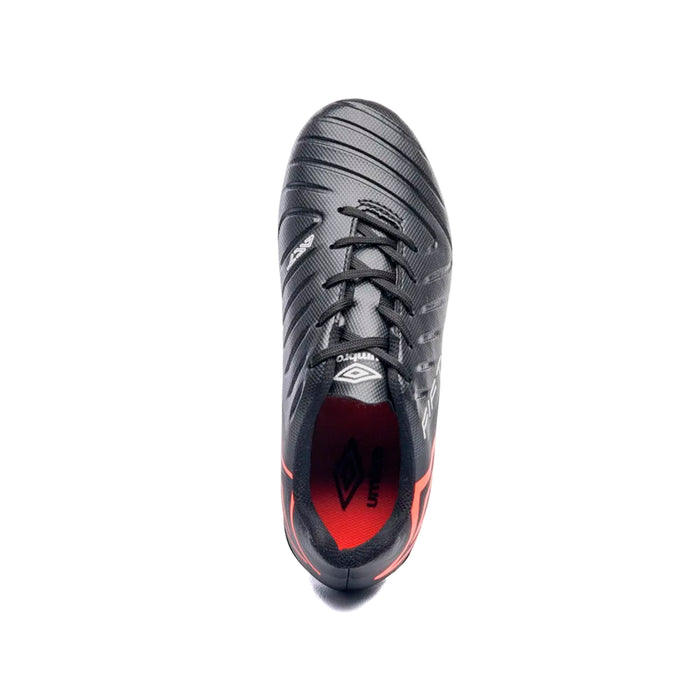 U07FB00348-102 Umbro Calzados Campo Niños Futbol Fifty VI Jr Negro/Coral/Blanco