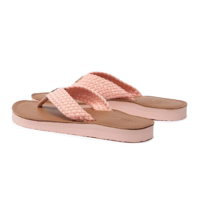 FW0FW06335-TMF TOMMY HILFIGER CALZADOS ZAPATILLAS FEMENINO TH LEATHER FOOTBED BEACH SAND SEPIA PINK