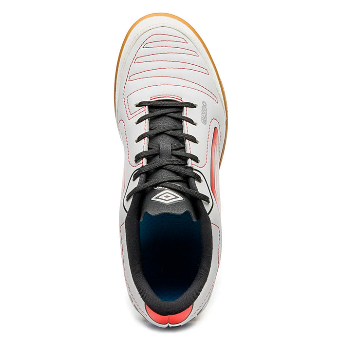 U01FB00292-241 Umbro Calzados Indoor Masculino Futbol Class+ White/Flame Scarlet/Black