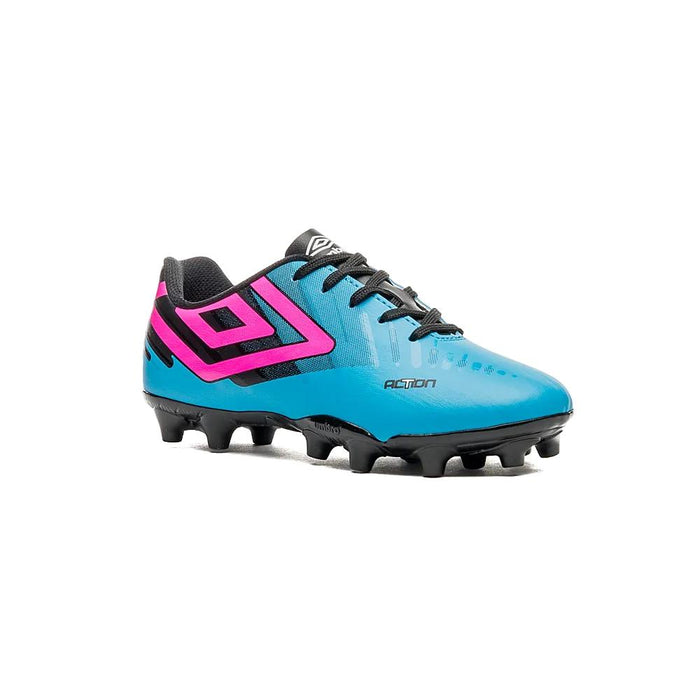 Umbro Campo Junior Futbol Action Jr Azul Electrico/Preto/Rosa