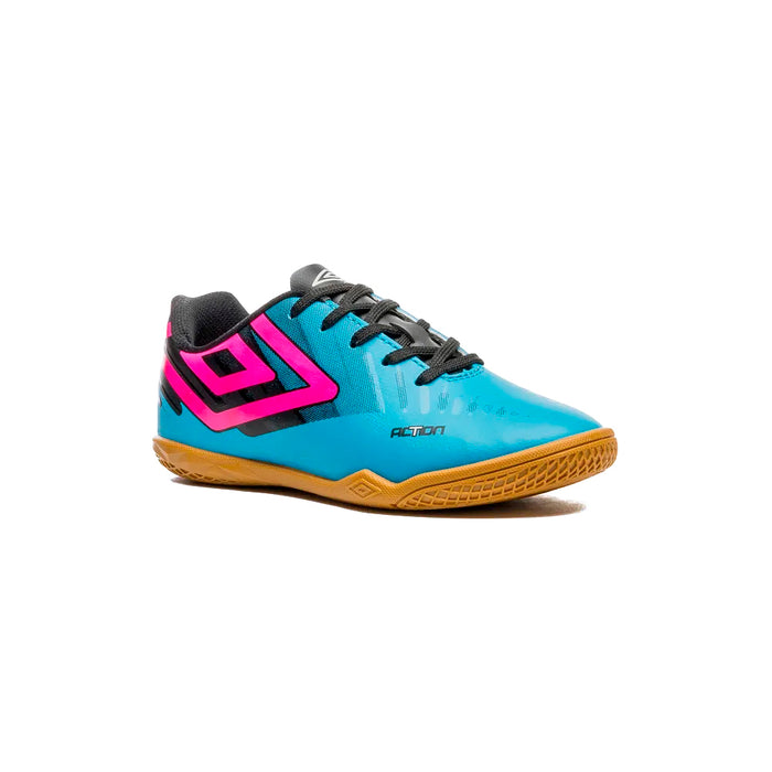 U07FB00285-310 Umbro Calzados Indoor Junior Futbol Action Jr Azul Electrico/Preto/Rosa
