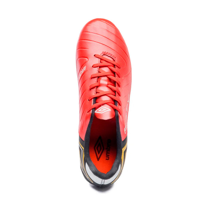 U01FB00313-410 Umbro Calzados Campo Masculino Futbol Fifty VI Flame Scarlet/Black/White
