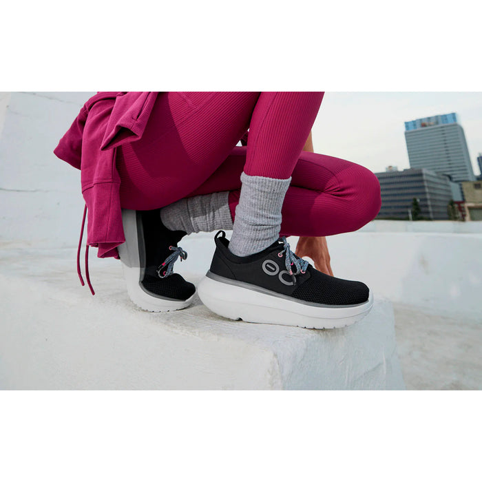 5077-WHTBLK OOFOS CALZADOS DEPORTIVOS FEMENINO RUNNING OOMY STRIDE WHITE/BLACK