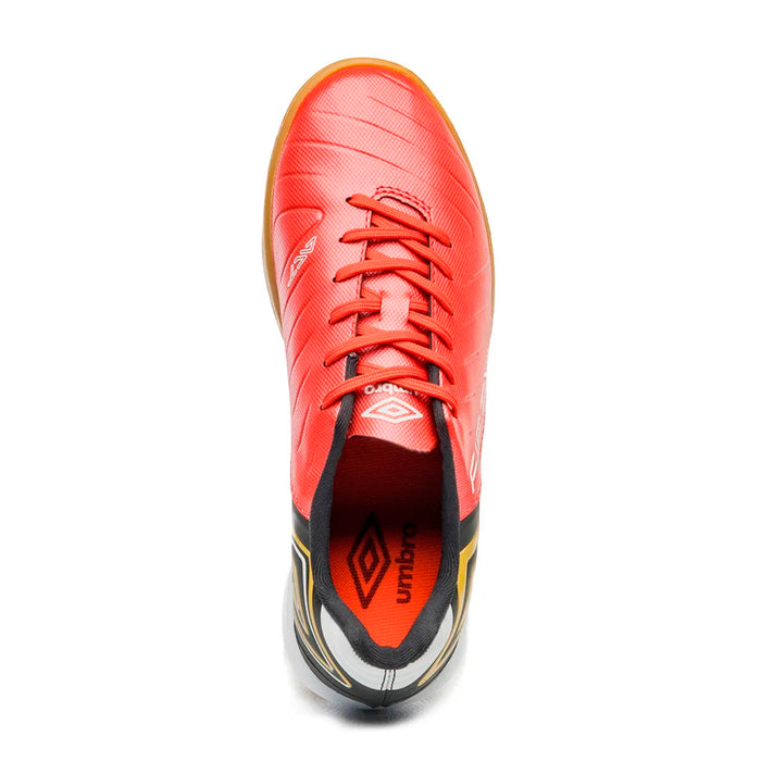 U01FB00324-410 Umbro Calzados Indoor Masculino Futbol Fifty VI Flame Scarlet/Black/White