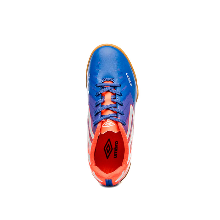 U07FB00285-302 Umbro Calzados Indoor Niños Futbol Action Jr Royal/Coral/Blanco