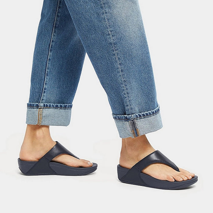 FitFlop Sandalias Femenino Lulu Leather Toepost Deepest Blue