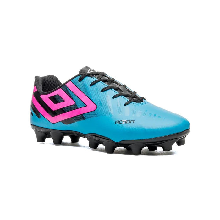 Umbro Campo Masculino Futbol Action Azul Electrico/Preto/Rosa