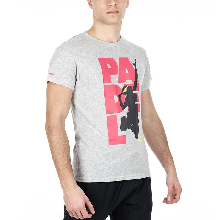 Babolat Padel T-Shirt Masculino Padel_Cotton_Tee High_Rise_Hthr