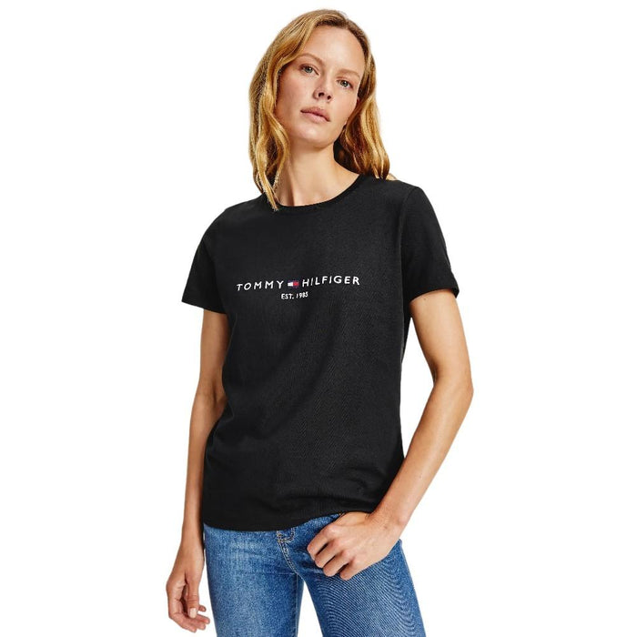 Tommy Hilfiger T-Shirt Femenino Heritage_Hilfigher_C-Nk_Reg_T Black