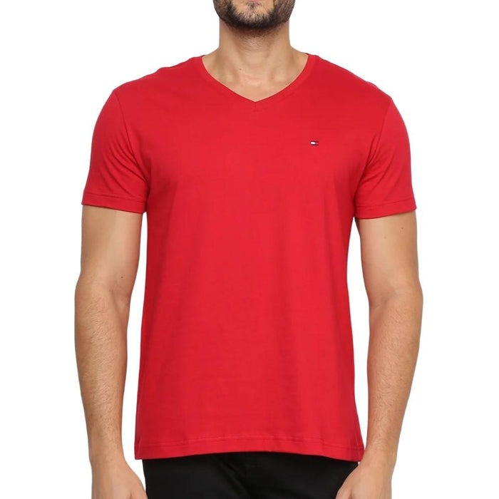 Tommy Hilfiger T-Shirt Masculino |Wcc_Essential_Cotton_Vneck_T Primary_Red