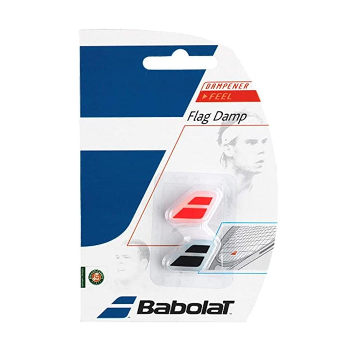 Babolat Tenis Antivibradores Flag_Damp_X2 Negro/Rojo_Fluor