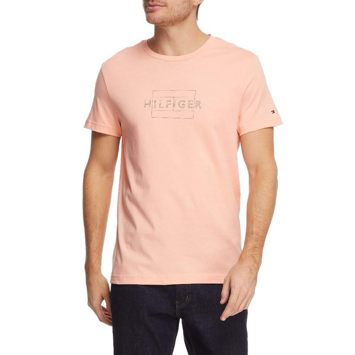 Tommy Hilfiger T-Shirt Masculino Linear_Flag_Tee Sunset_Peach